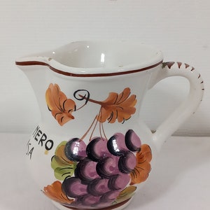 vintage Spanish / Portuguese hand made and hand painted small ceramic jug