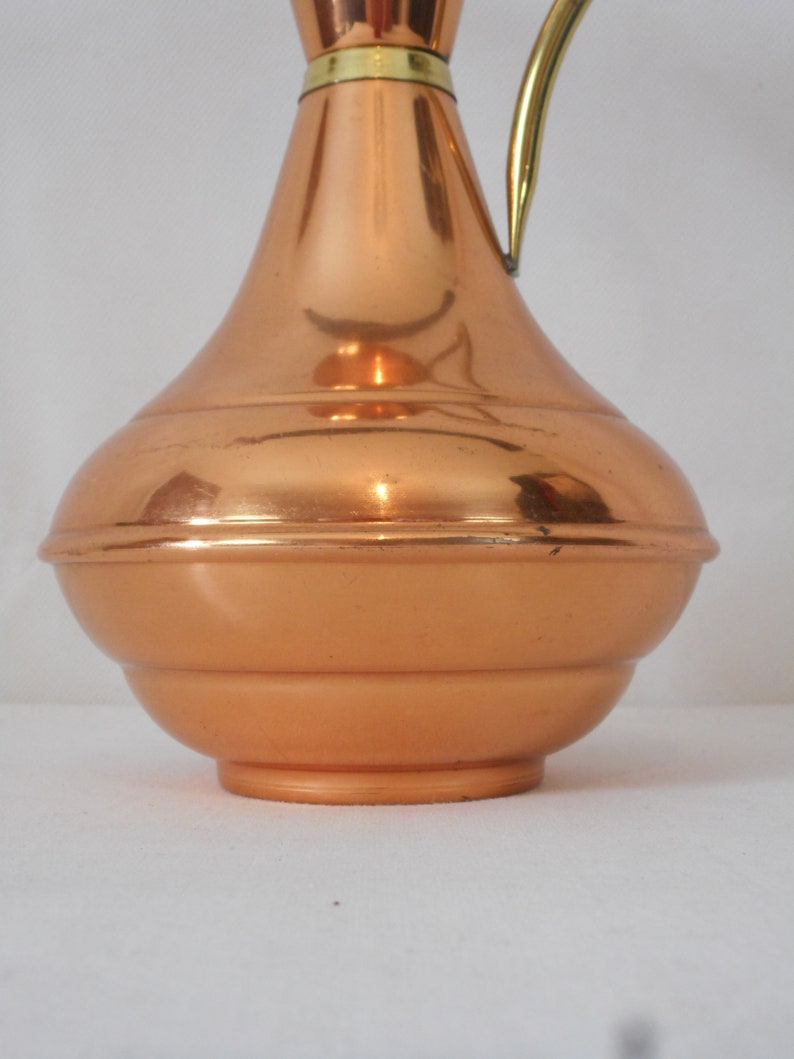 vintage French hand made copper vase / pot / ornament / jug image 8