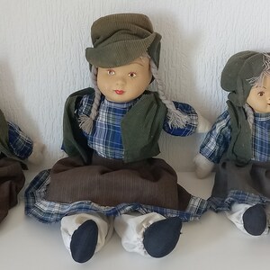 set van 3 vintage Nederlandse porseleinen poppen