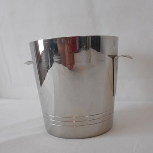 stunning vintage French small stainless steel ice bucket / barware