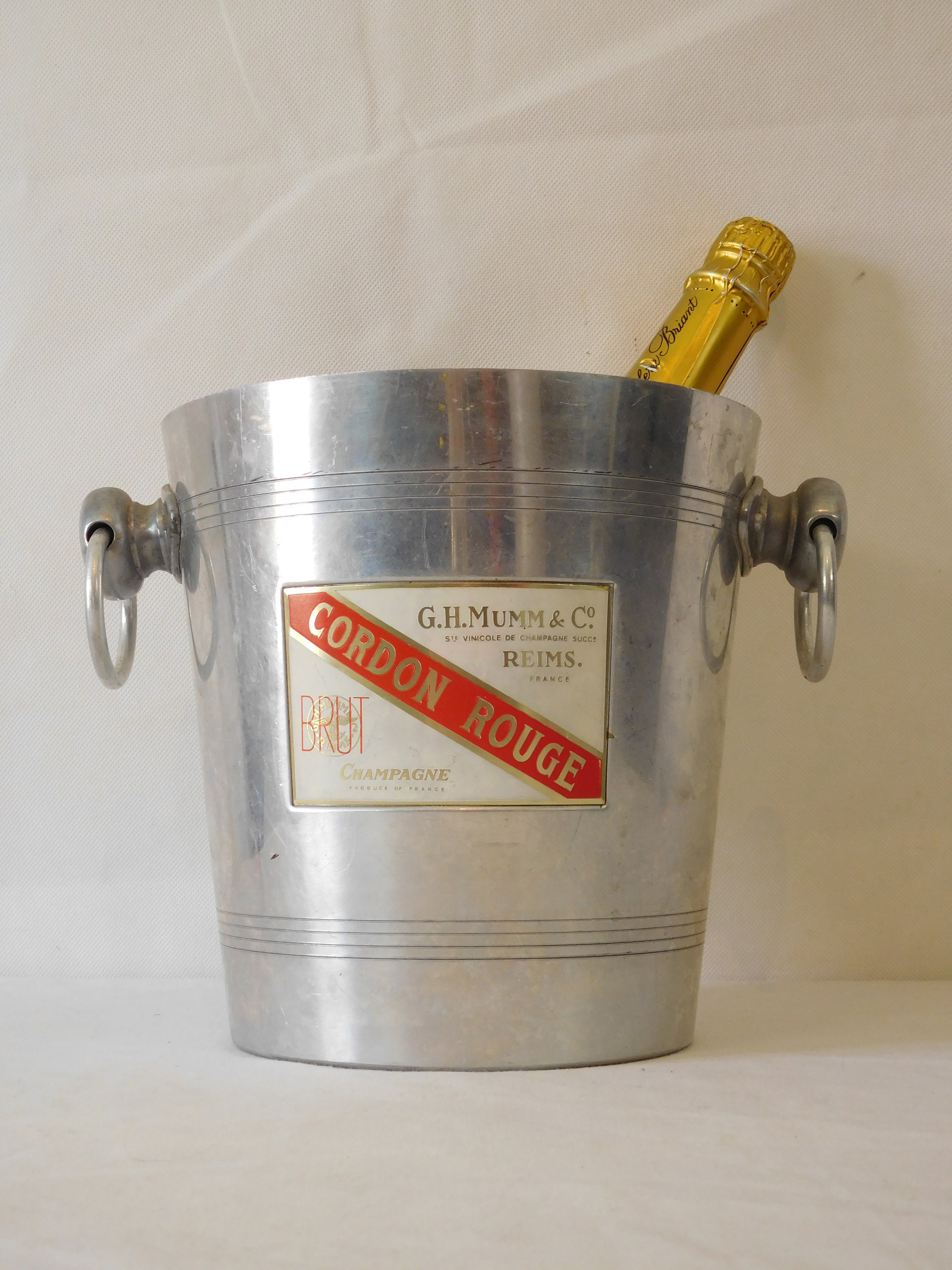 Seau à Champagne en Aluminium Cordon Rouge Français Millésime