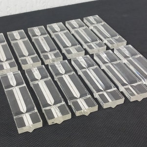 set of 12 vintage French Clear plastic Rectangle Shaped table knife rests