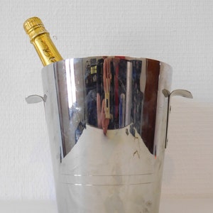Collectable vintage French stainless steel champagne ice bucket / barware