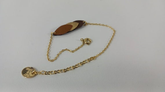 Vintage French Gold Plated Metal Bracelet / Fashi… - image 4