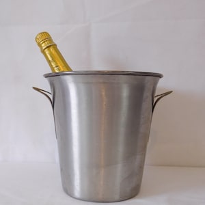 Collectable vintage French stainless steel champagne ice bucket / barware