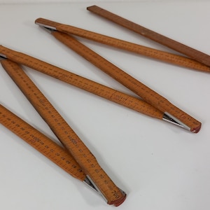 vintage Engelse houten Barrus Master Measure-liniaal / maat / houtwerk