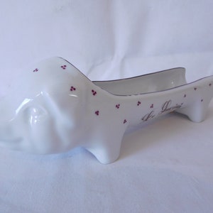 vintage French porcelain Saucisson / sausage serving dish designed as a pig
