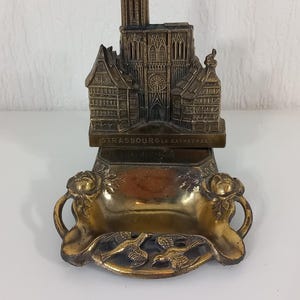 vintage French Cast metal shaped table ashtray