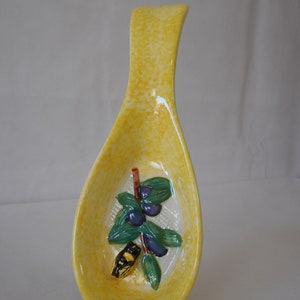 stunning Vintage French Cicada design ceramic kitchen spoon rest / kitchenware