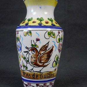 vintage French hand painted porcelain decorative small miniature vase