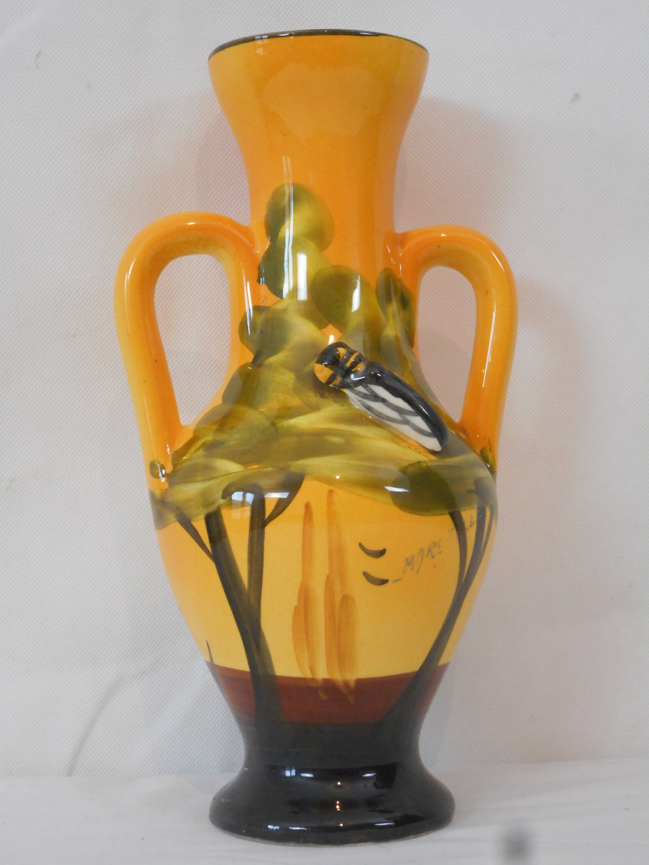 ビンテージ　フランス　エクサンプロヴァンス　花瓶　蝉 E−595 ビンテージフランスエクサンプロヴァンス花瓶蝉 E−595