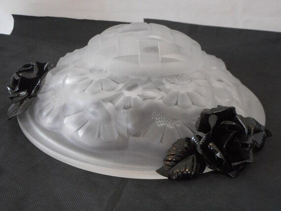 仏蘭西 アール・デコ 作家サイン入り(デュゲ) シャンデリア ヴィンテージ フランス DEGUE アールデコ サイン入りガラス 天井照明