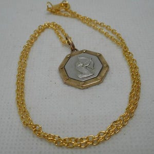 vintage French gold plated necklace pendant & chain