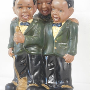 stunning vintage hand painted ceramic jazz singers figurine / ornament