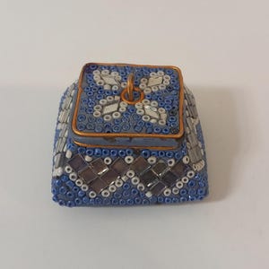 vintage French hand made Metal pill box / trinket box