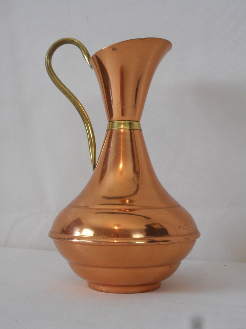 vintage French hand made copper vase / pot / ornament / jug image 3