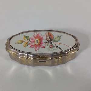 Collectable vintage French metal shaped pill box / trinket box / ornament