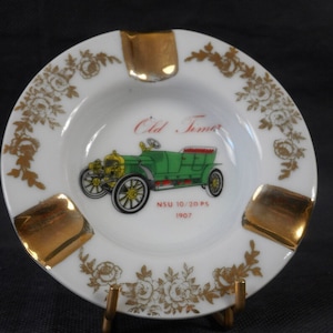 P## Collectable vintage French Limoges porcelain stamped table ashtray / French décor