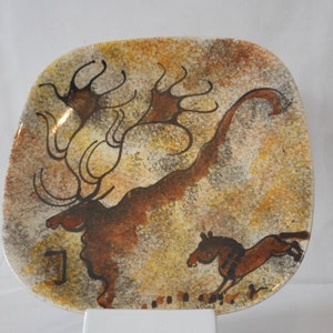 P## vintage French collectable hand painted ceramic plate / ornament