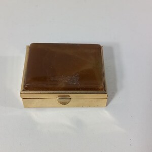 Collectable vintage French Metal shaped pill box / trinket box / ornament