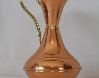 vintage French hand made copper vase / pot / ornament / jug