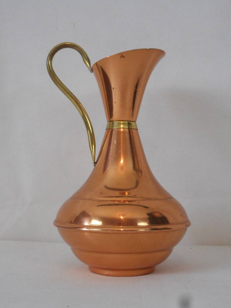 vintage French hand made copper vase / pot / ornament / jug image 1