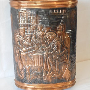 vintage French copper handmade umbrella stand / French decor