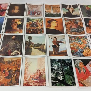 24 枚セット ヴィンテージ フランス オリジナル 1980 年代 / 1990 年代 プリント 絵カード / プリント