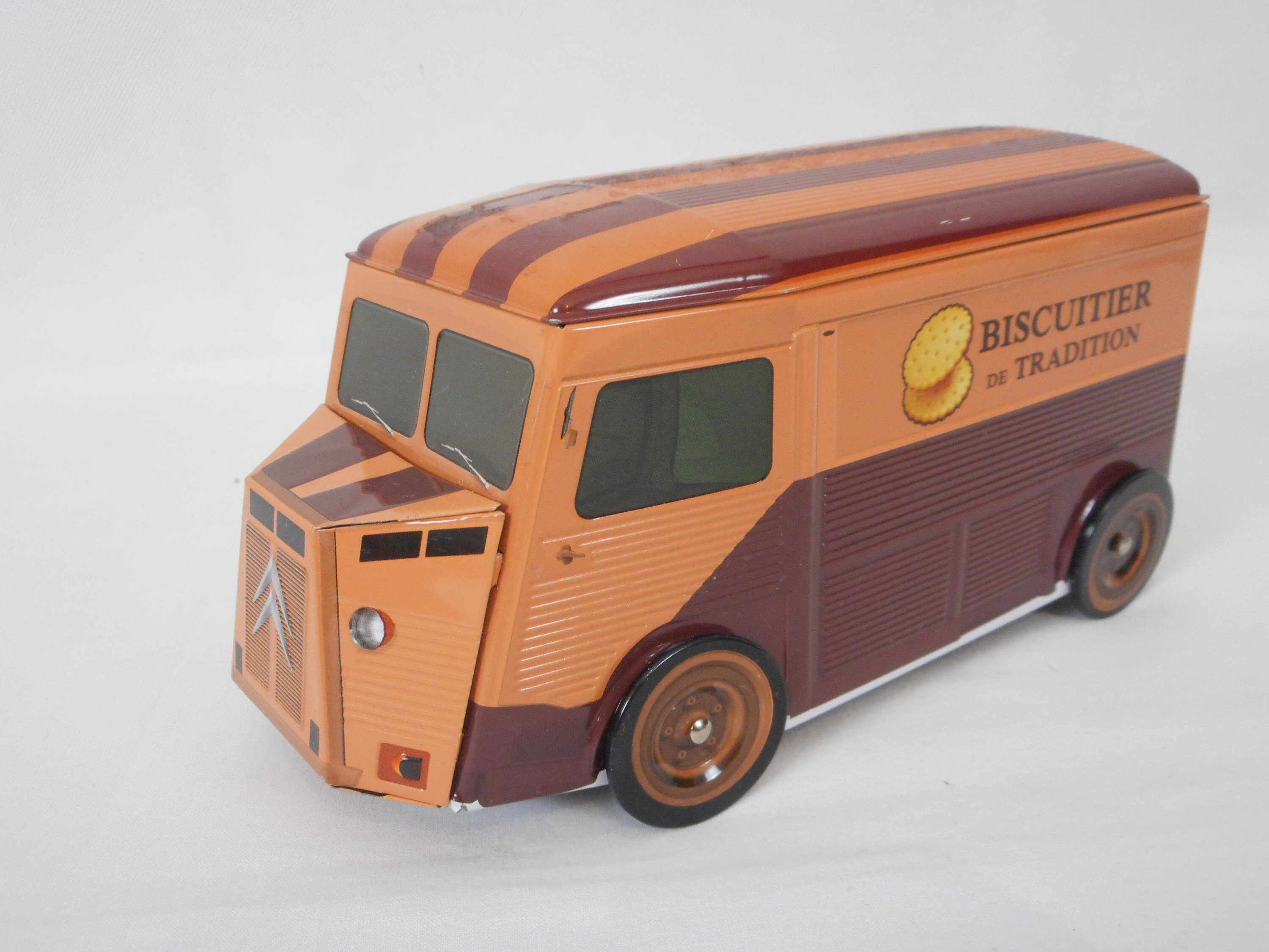 Pièces de Français Métal Citroen Van Biscuit Étain/Boîte Rangement Ustensiles Cuisine