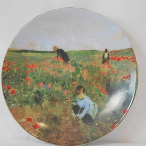 Elegant vintage French Limoges porcelain decorative plate / ornament