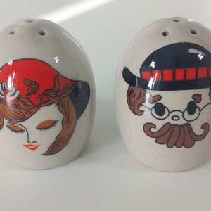 vintage French porcelain decorative salt and pepper pots