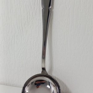 vintage French stainless steel soup ladle / spoon / kitchen utensil