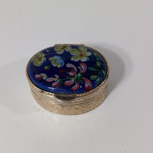 vintage French Metal shaped pill box / trinket box / ornament