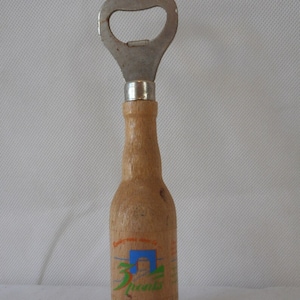 vintage French Hand made wooden bottle opener / Barware