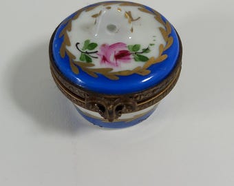 ヴィンテージドイツバイエルン磁器蓋付き小物入れ/ジュエリーボックス