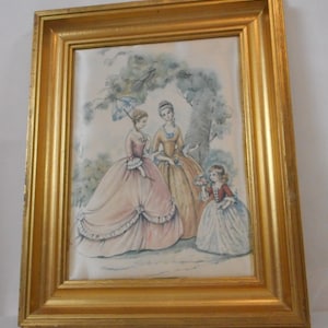 Collectable vintage French Framed silk wall mountable picture / decor