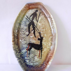 vintage French Vallauris ceramic Glazed decorative plate / dish