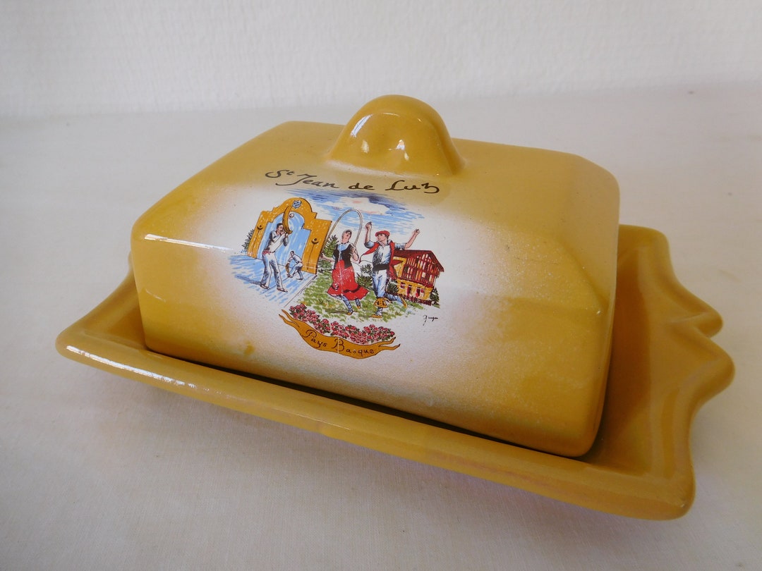 Vintage French Ceramic Lidded Butter Dish / Tableware / Kitchenware Etsy