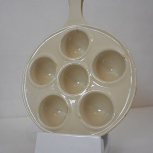 vintage French ceramic glazed Escargot / snail serving dish / French kitchen
