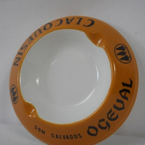 Collectable vintage French Clacquesin Ogeval Calvados ceramic table ashtray