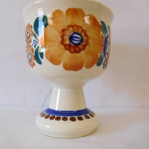 vintage Polish hand painted ceramic vase / ornament / decor
