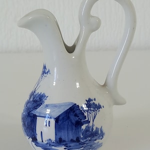 vintage Hand Painted porcelain miniature vase / ornament / jug