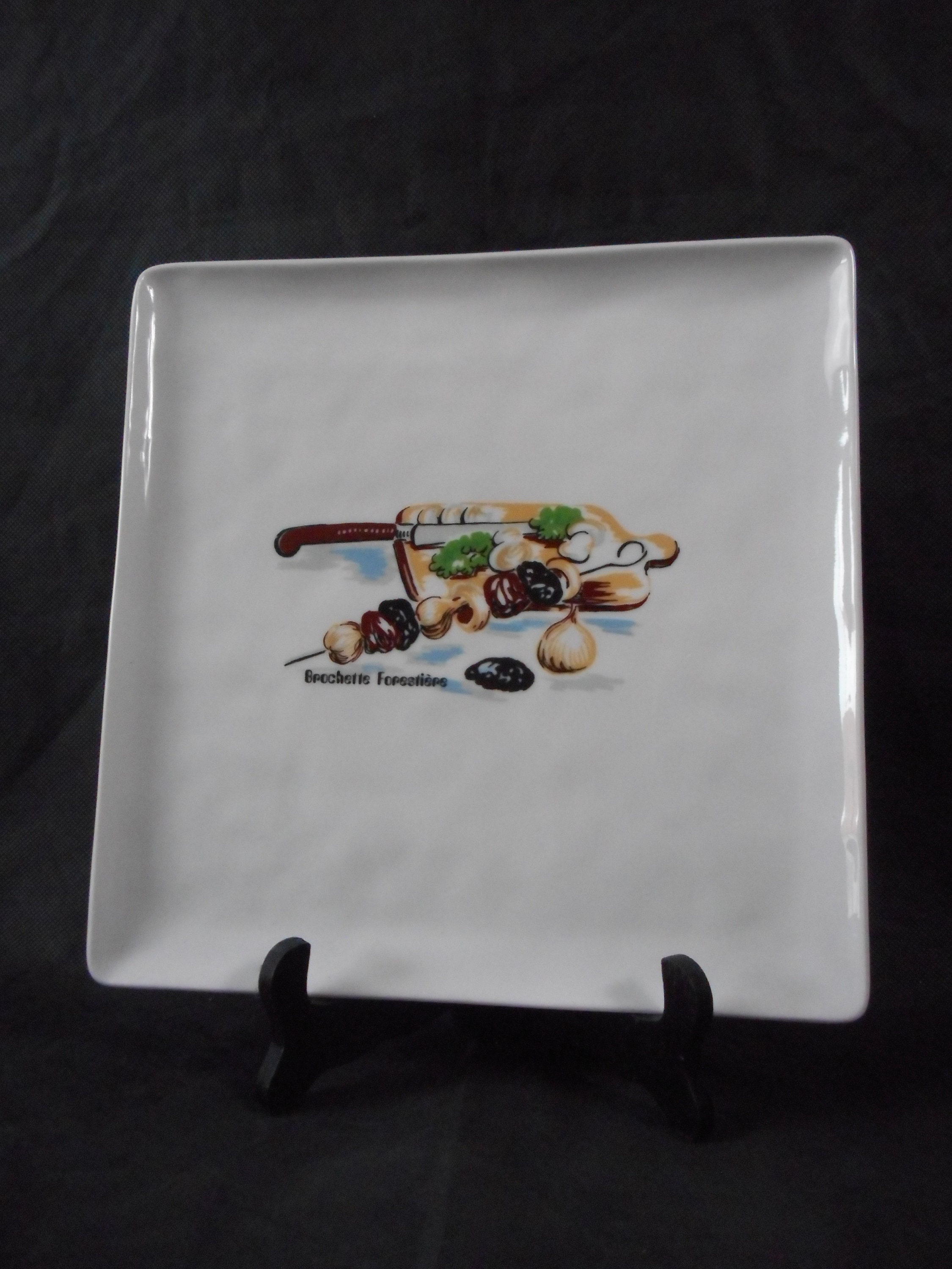 Vintage Français Izabel Lam Limoges Porcelaine Brochette Forestière Assiette