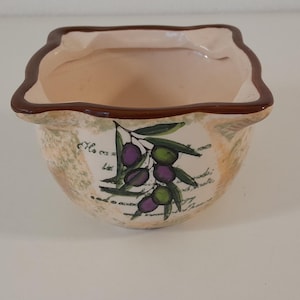 Vaso in ceramica francese vintage dipinto a mano / Soprammobile / Decorazione francese
