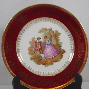 Elegant vintage French Limoges porcelain decorative collectable plate stamped