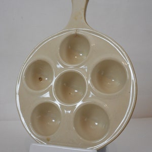 vintage French ceramic glazed Escargot / snail serving dish / French kitchen