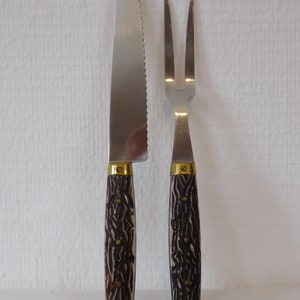 Collectable vintage French stainless steel carving set / French kitchenware