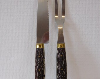 フランス製のラギオールカービングナイフとフォークの豪華な