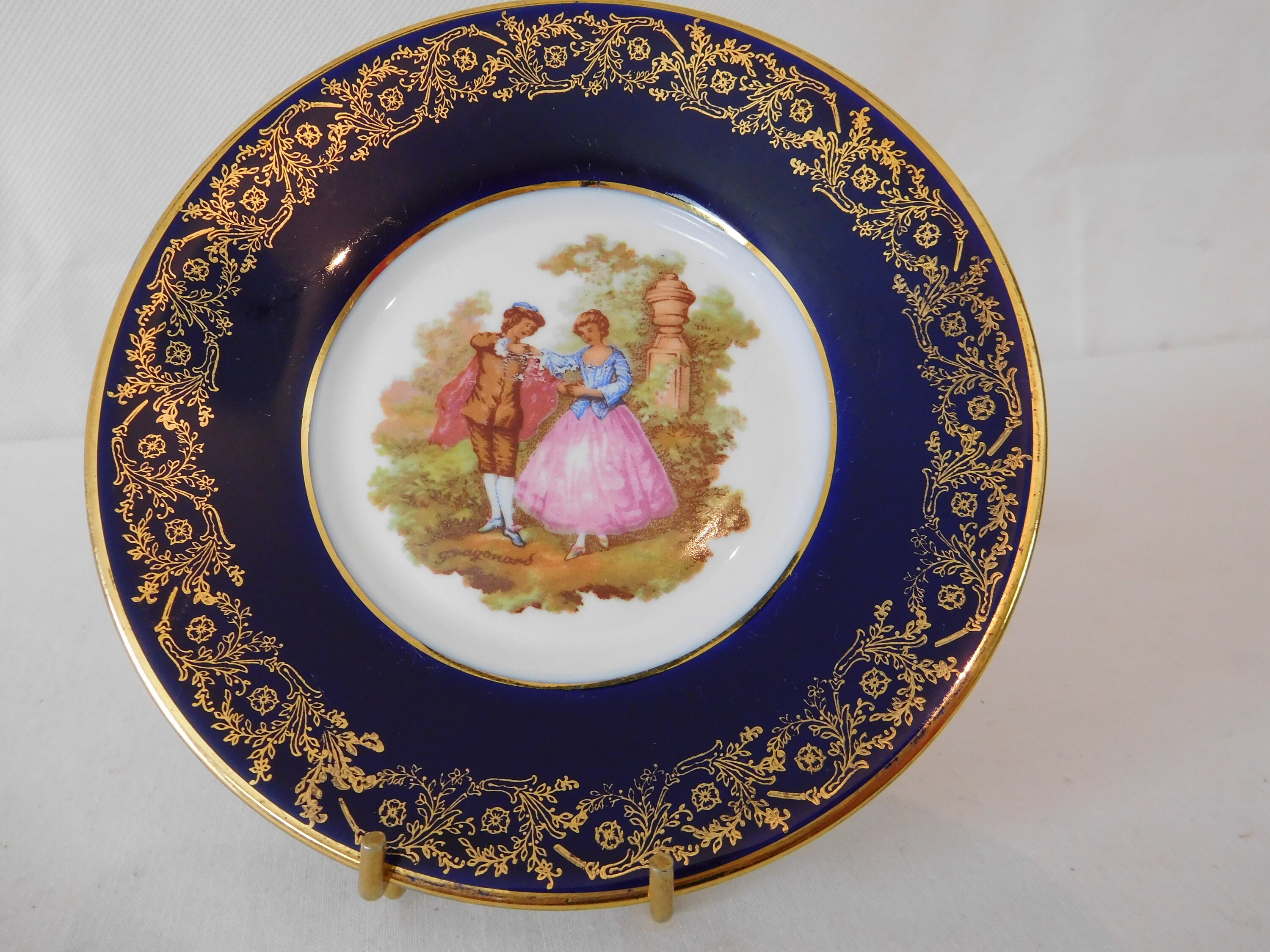 【アナベルさま】vintage limoges ❀ どうぶつ達の 可愛いプレート Antique Theodore Haviland Limoges France Roses Schleiger 340 Plate
