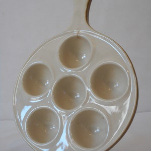 vintage French ceramic glazed Escargot / snail serving dish / French kitchen